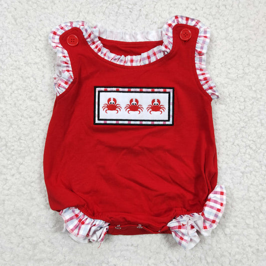 SR0156 Baby Girls Summer Crab rompers