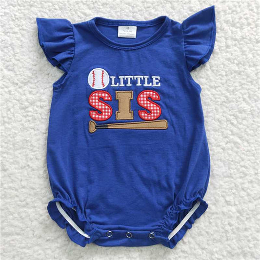 SR0290 Baby Girl Little Bister Baseball Rompers