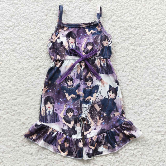 SR0362 Wednesday purple jumpsuit romper