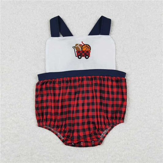 SR0753 Baby Infant Boy Balls Straps Rompers