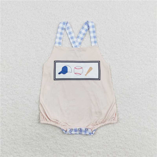 SR1653 Baby Boy Baseball Straps Rompers