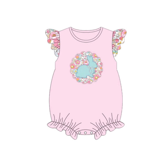 SR2054 Baby Infant Girls Easter Bunny Pink Floral Rompers preorder