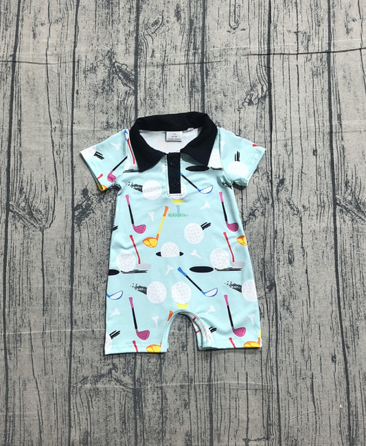 SR3086 Baby Boys Short Sleeves Golf Button Rompers Preorder-26.1.13