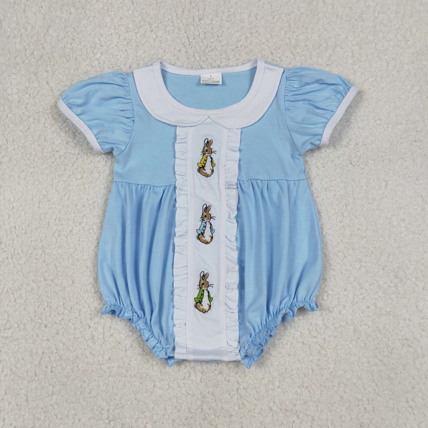 Sibling Baby girl clothes Embroidery easter short sleeve dress and Rompers