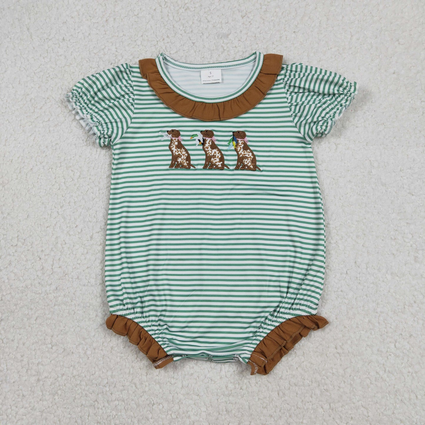 Sibling Baby girl clothes Embroidery duck camouflage short sleeve shorts sets and Rompers