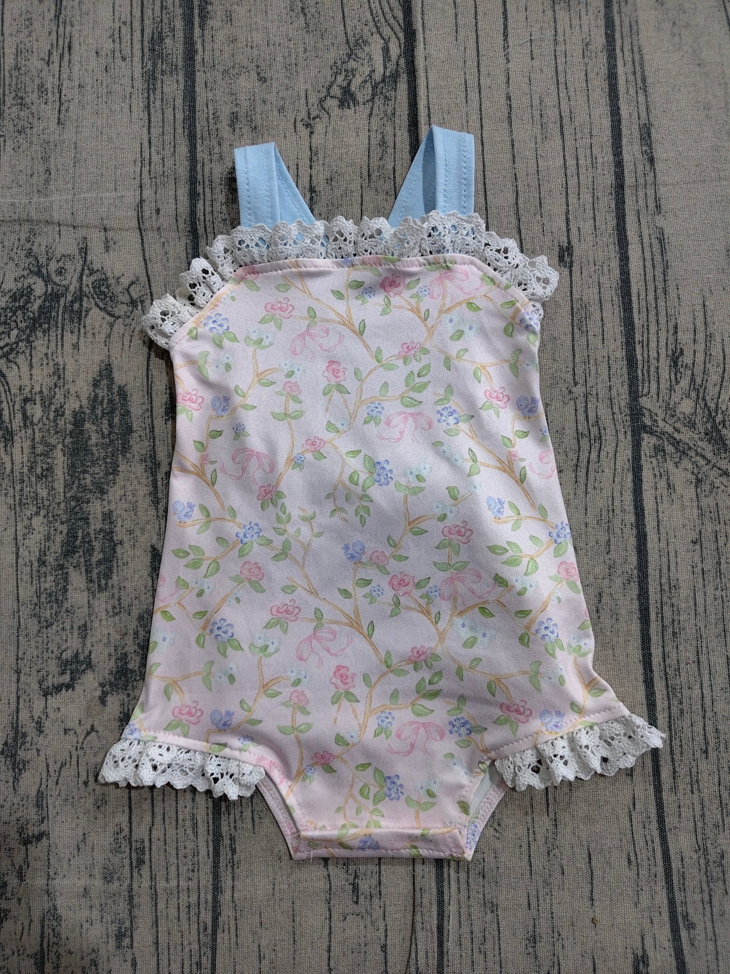 SR3461 Preorder Sample Baby Girl Strap Flowers Plaid Back Bows Ruffle Rompers