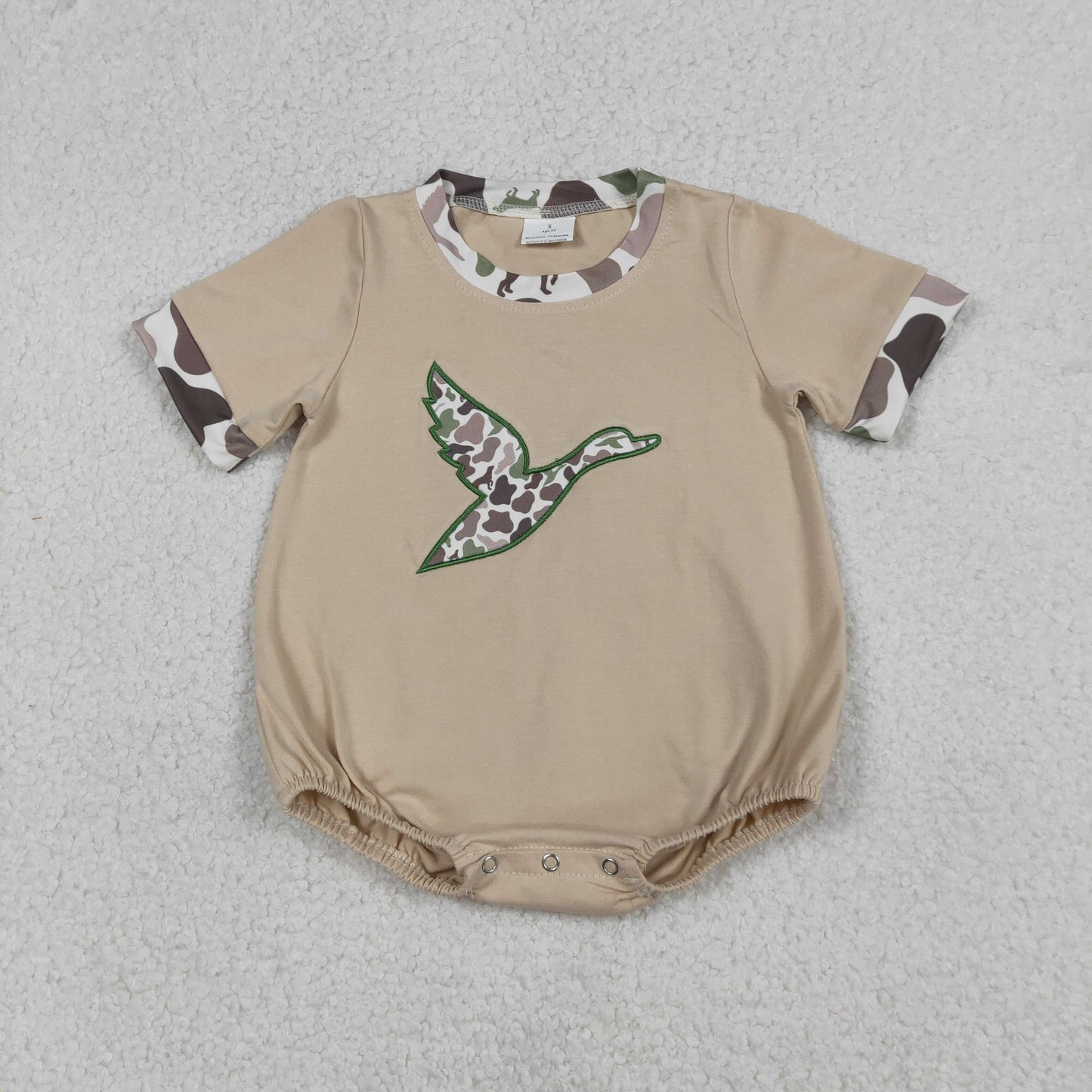 Sibling Baby boys clothes Embroidery duck camouflage short sleeve shorts sets and Rompers