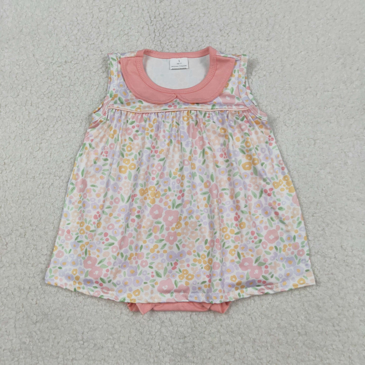 Sibling Baby girl clothes summer floral short sleeve dress and Rompers