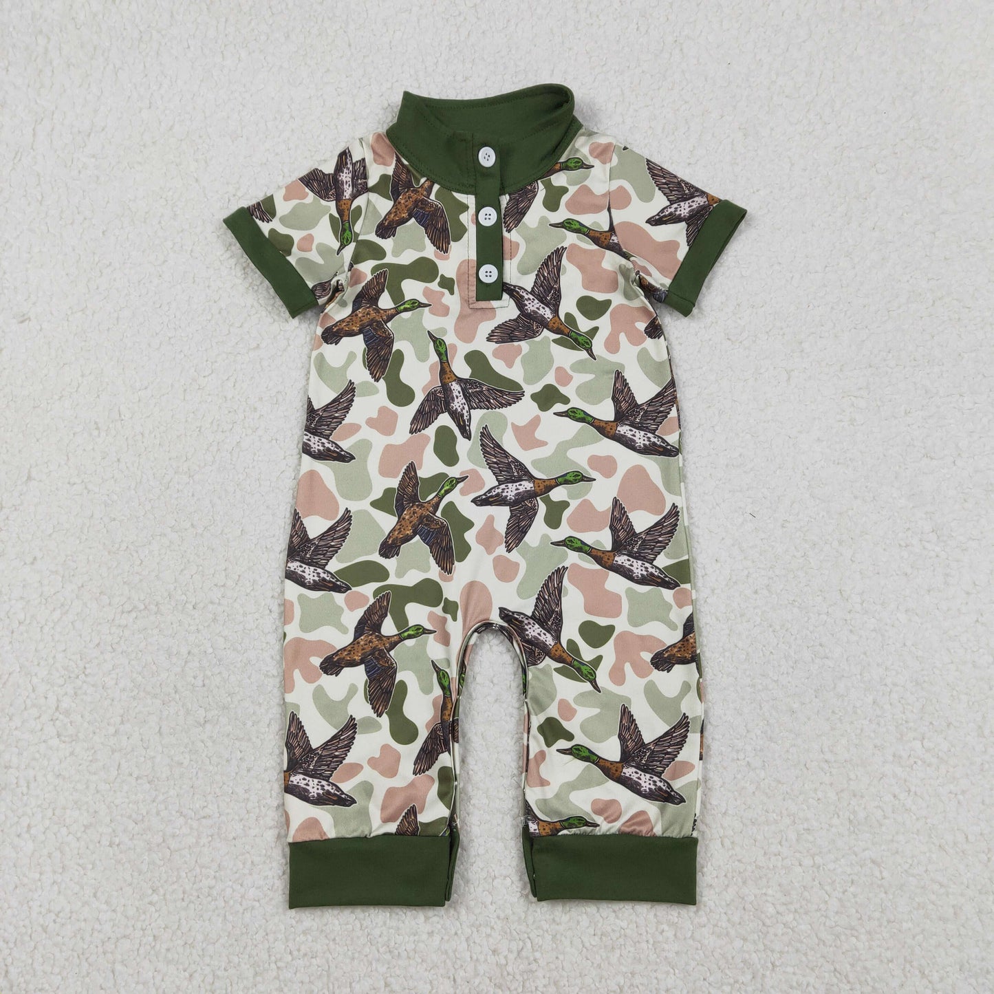Sibling Baby boy clothes duck camouflage short sleeve Rompers