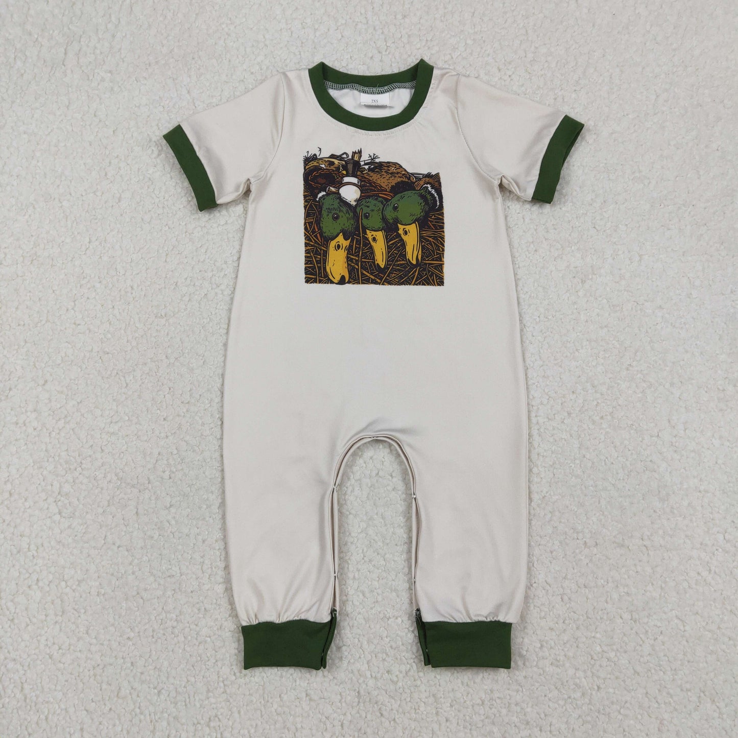 Sibling Baby boy clothes duck puppy short sleeve Rompers