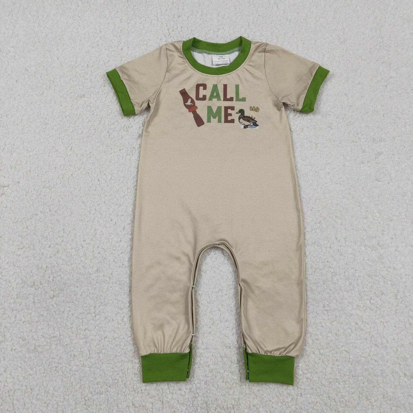 Sibling Baby boy clothes duck puppy short sleeve Rompers