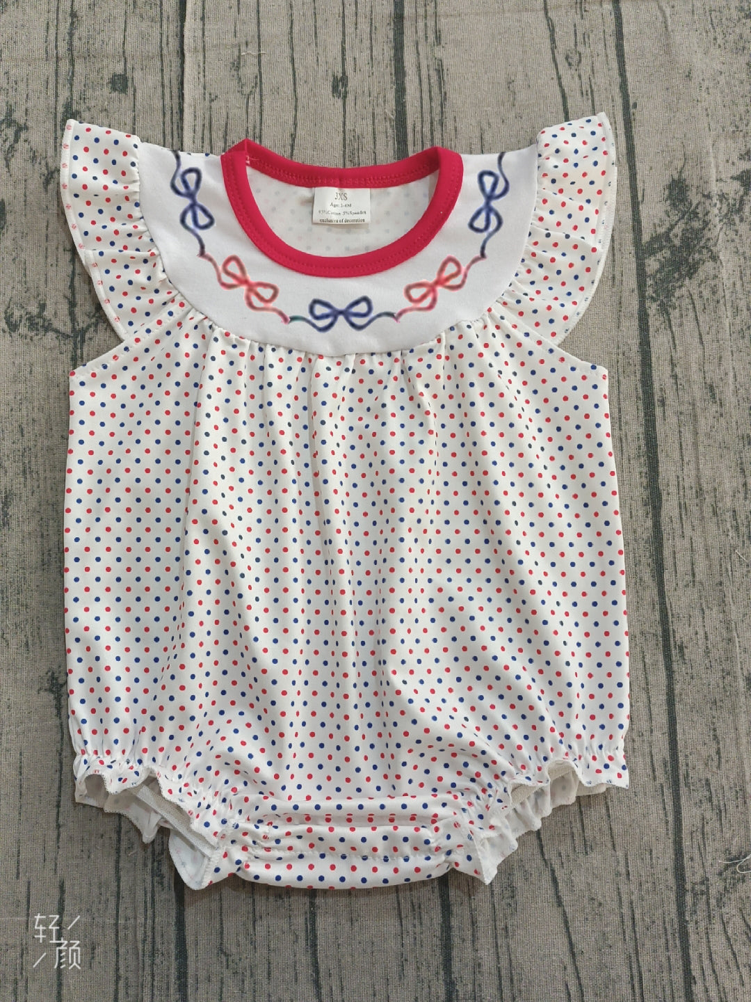 12.5 MOQ:5pcs SR3706 pre-order baby girl clothes embroidery bows print girl 4th of July summer bubble-26.1.12