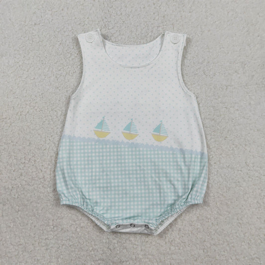 Baby Boy Sleeveless Boats Polka Dots Rompers SR3754