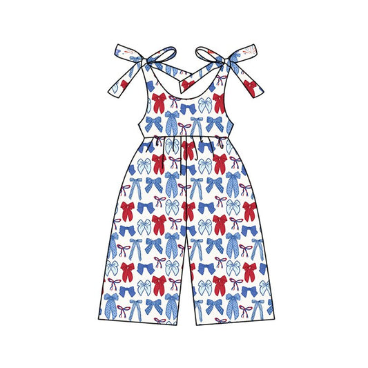 Pre-order no moq SR3876 pre-order baby girl clothes bow suspender summer jumpsuit-25.12.29