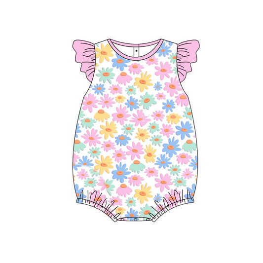 Pre-order no moq SR3877 pre-order baby girl clothes summer floral flying sleeve bubble-25.12.29