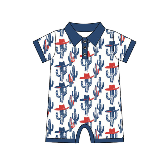 Pre-order no moq SR3881 pre-order baby boy clothes summer catcus hat short sleeve bubble-25.12.30