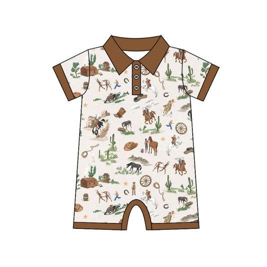 Pre-order no moq SR3882 pre-order baby boy clothes summer riding horse short sleeve bubble-25.12.30