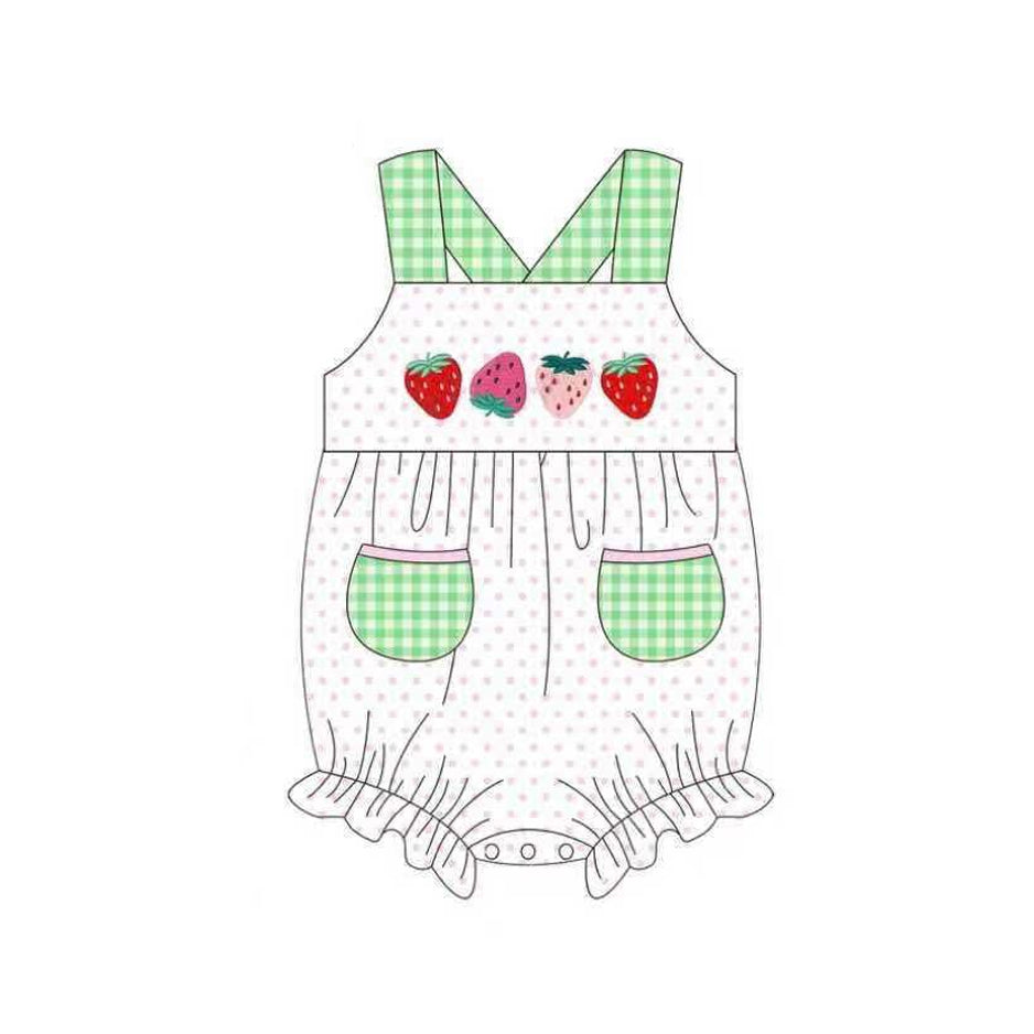 Pre-order no moq SR3899 pre-order baby girl clothes strawberry vest bubble-26.1.1