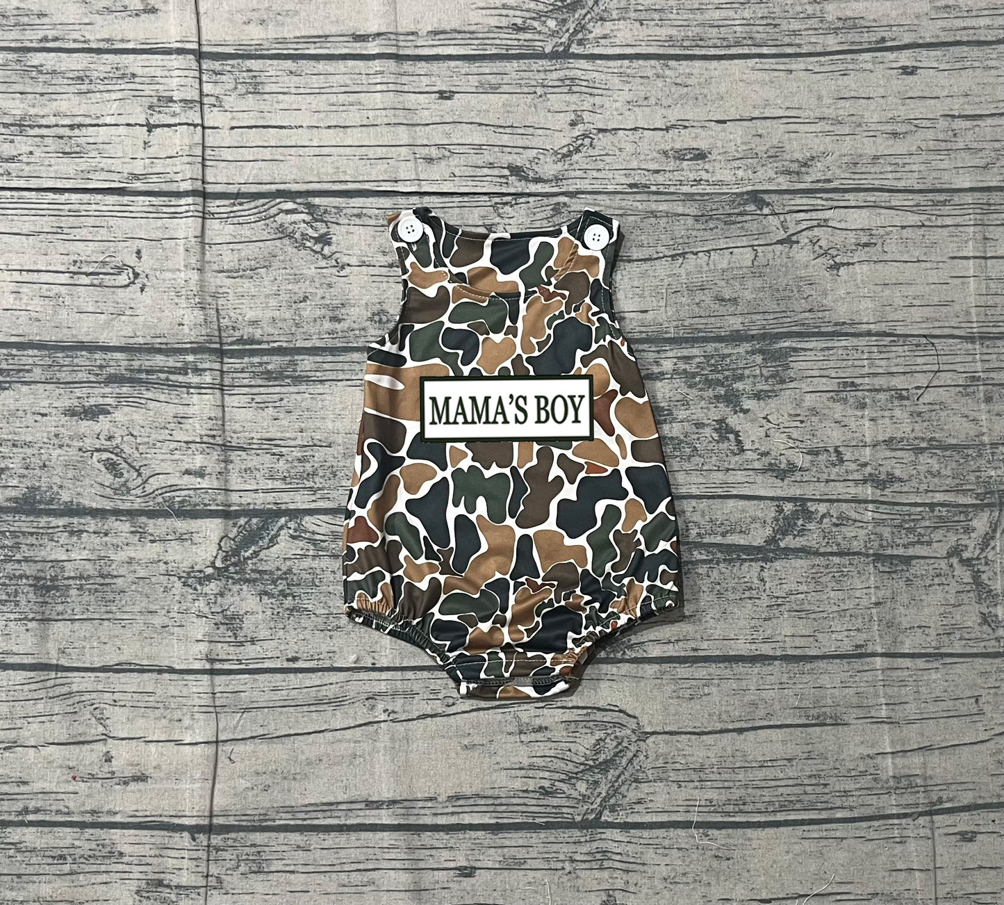 Pre-order no moq SR3908 pre-order baby boy clothes summer embroidery MAMA camouflage vest bubble-26.1.13