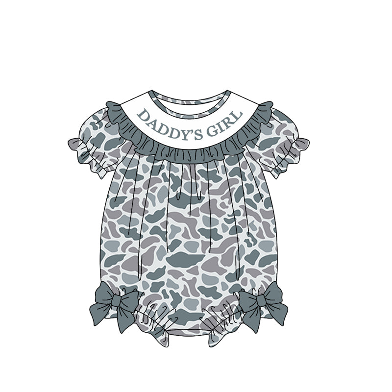 Pre-order no moq SR3914 pre-order baby girl clothes summer DADDY camouflage short sleeve bubble-26.1.1