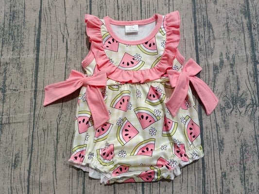 Pre-order no moq SR3920 pre-order baby girl clothes watermelon floral vest bubble-26.1.20