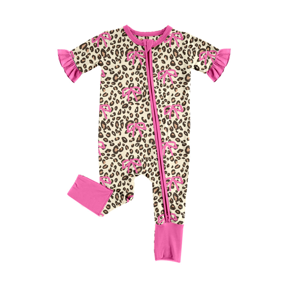 Pre-order no moq SR3932 pre-order baby girl clothes leopard bow short sleeve bubble-26.1.2