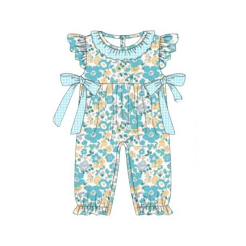 Pre-order no moq SR3937 pre-order baby girl clothes floral blue flying sleeve bubble-26.1.5