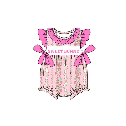 Pre-order no moq SR3969 pre-order baby girl clothes SWEET BUNNY flying sleeve bubble-26.1.13