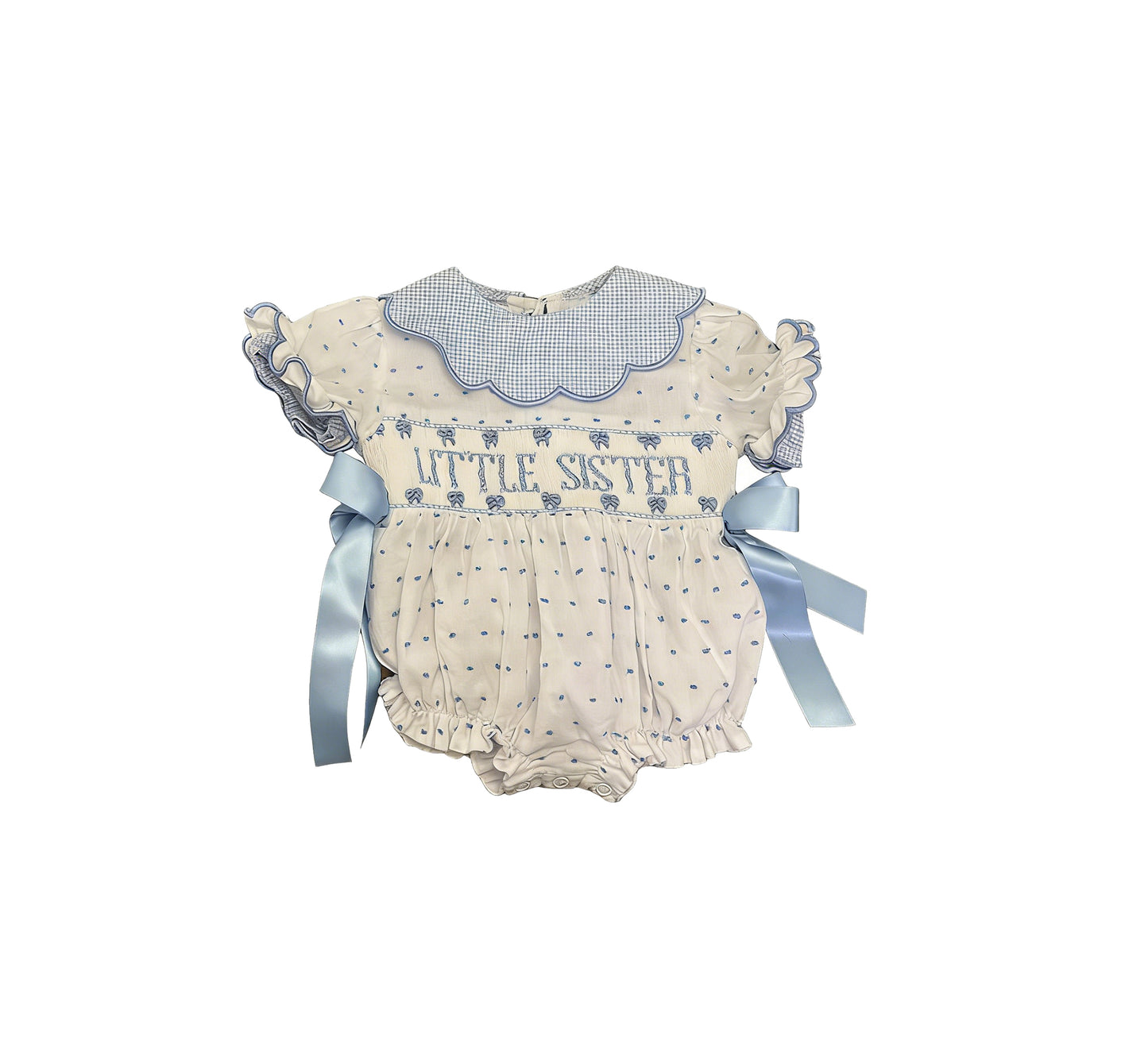 Pre-order no moq SR3981 pre-order baby girl clothes LITTLE SISTER short sleeve bubble-26.1.14