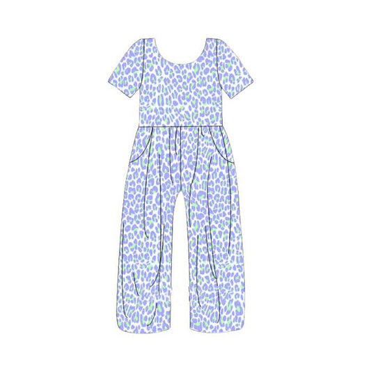 Pre-order no moq SR3988 pre-order baby girl clothes summer leopard short sleeve jumpsuit-26.1.15