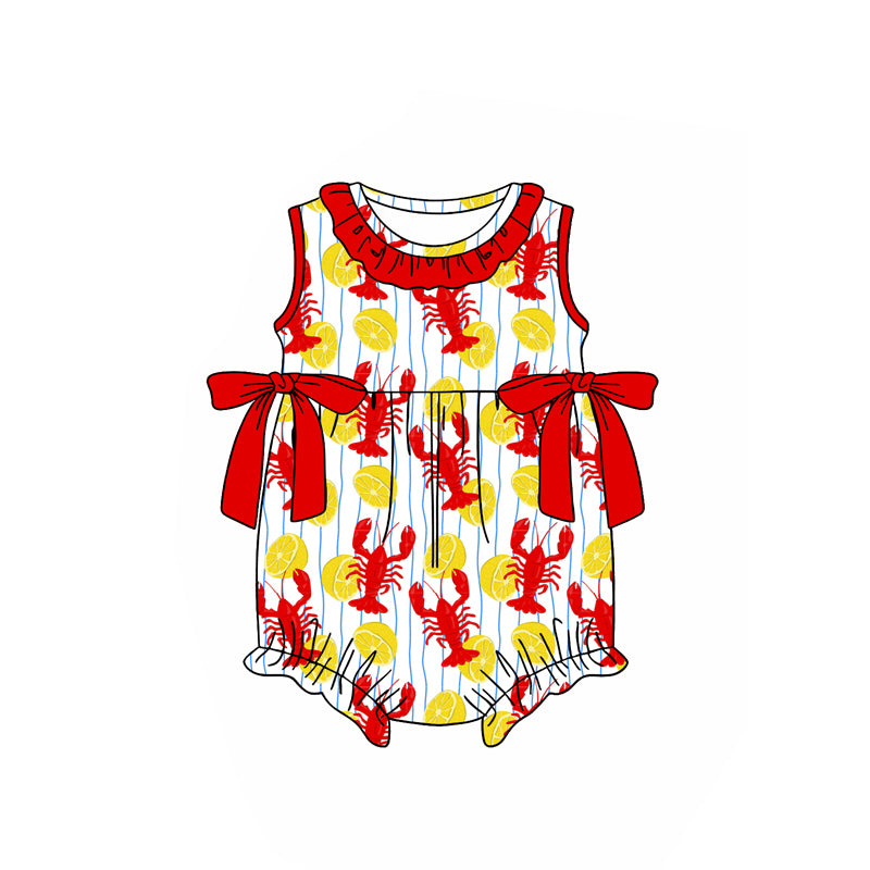 Pre-order no moq SR3992 pre-order baby girl clothes lobster vest bubble-26.1.15