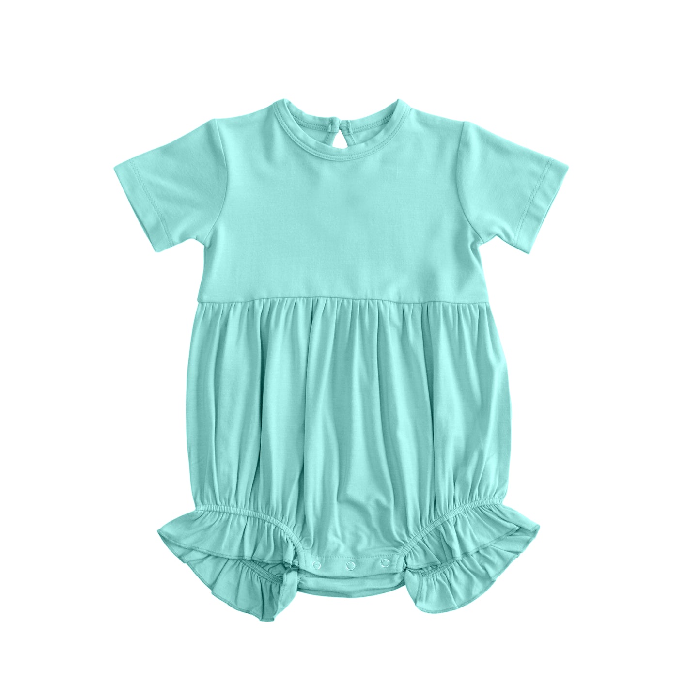 Pre-order no moq SR3994 pre-order baby girl clothes teal short sleeve bubble-26.1.17