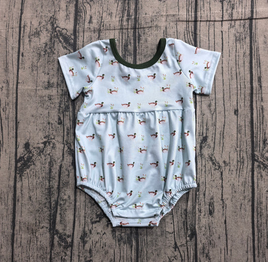 SR3999 Preorder Sample Baby Boy Short Sleeve Ducks Hunting Rompers