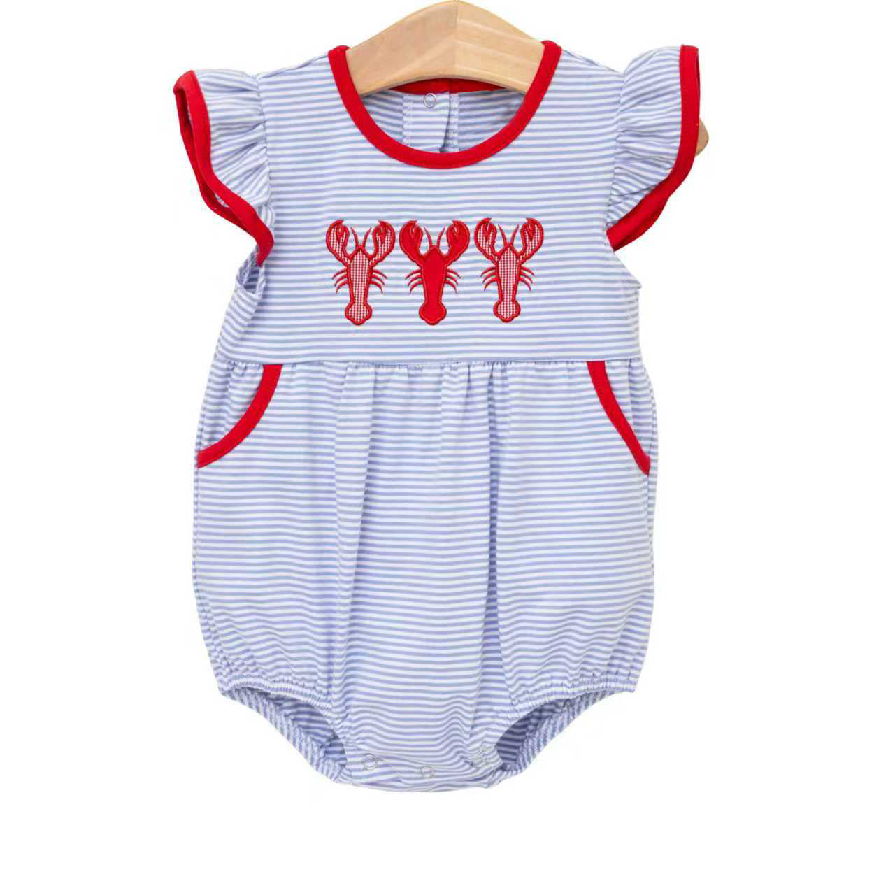 Pre-order no moq SR4008 pre-order baby girl clothes lobster flying sleeve bubble-26.1.19
