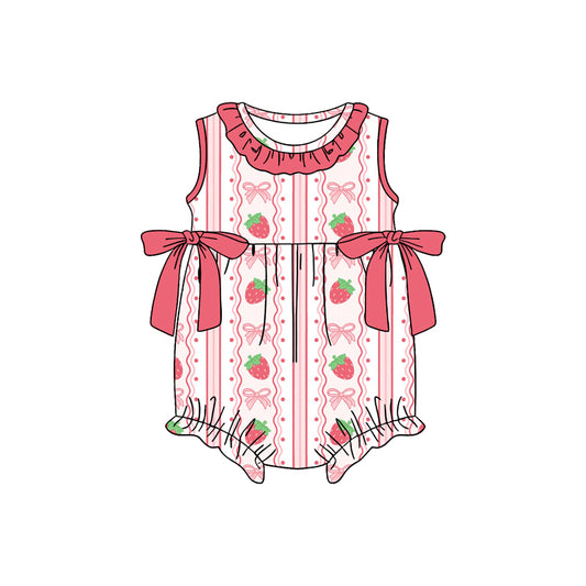 Pre-order no moq SR4011 pre-order baby girl clothes strawberry bow vest bubble-26.1.21