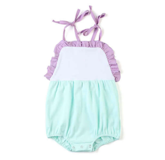SR4041 Preorder Baby Girl Cotton Strap Ruffle Rompers