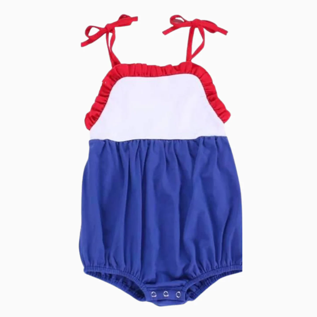SR4044 Preorder Baby Girl Cotton Strap Ruffle Rompers