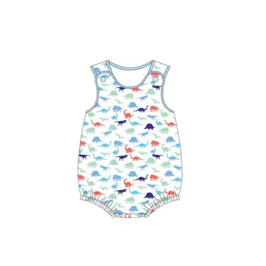 SR4096 Preorder Baby Boy Sleeveless Colorful Dinosaurs Rompers