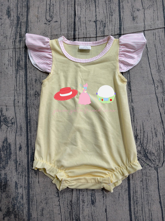 SR4105 Preorder Sample Embroidery Hats Dress Baby Girl Flutter Sleeve Ruffle Rompers