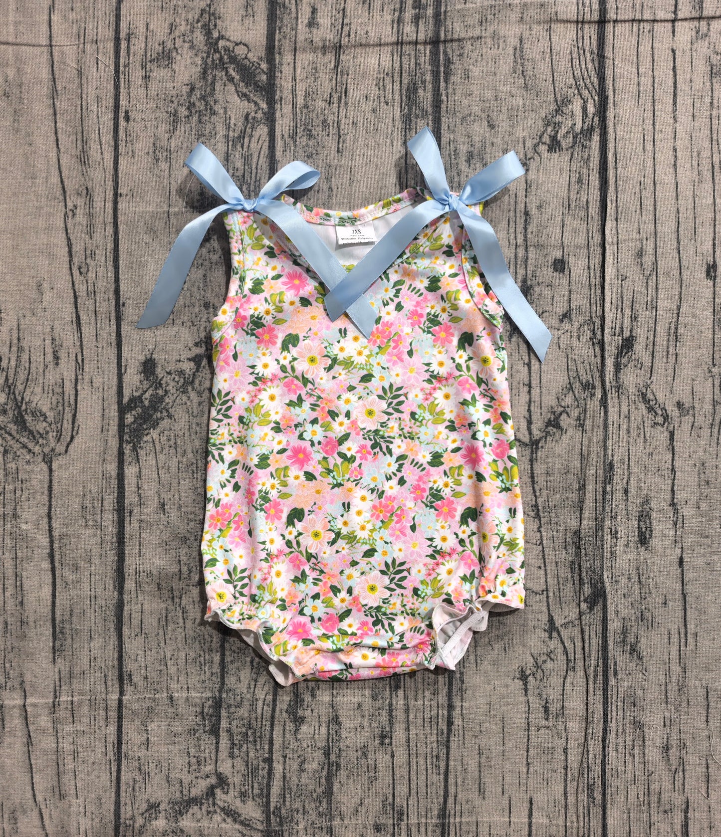 SR4111 Preorder Sample Baby Girl Sleeveless Colorful Floral Ruffle Rompers