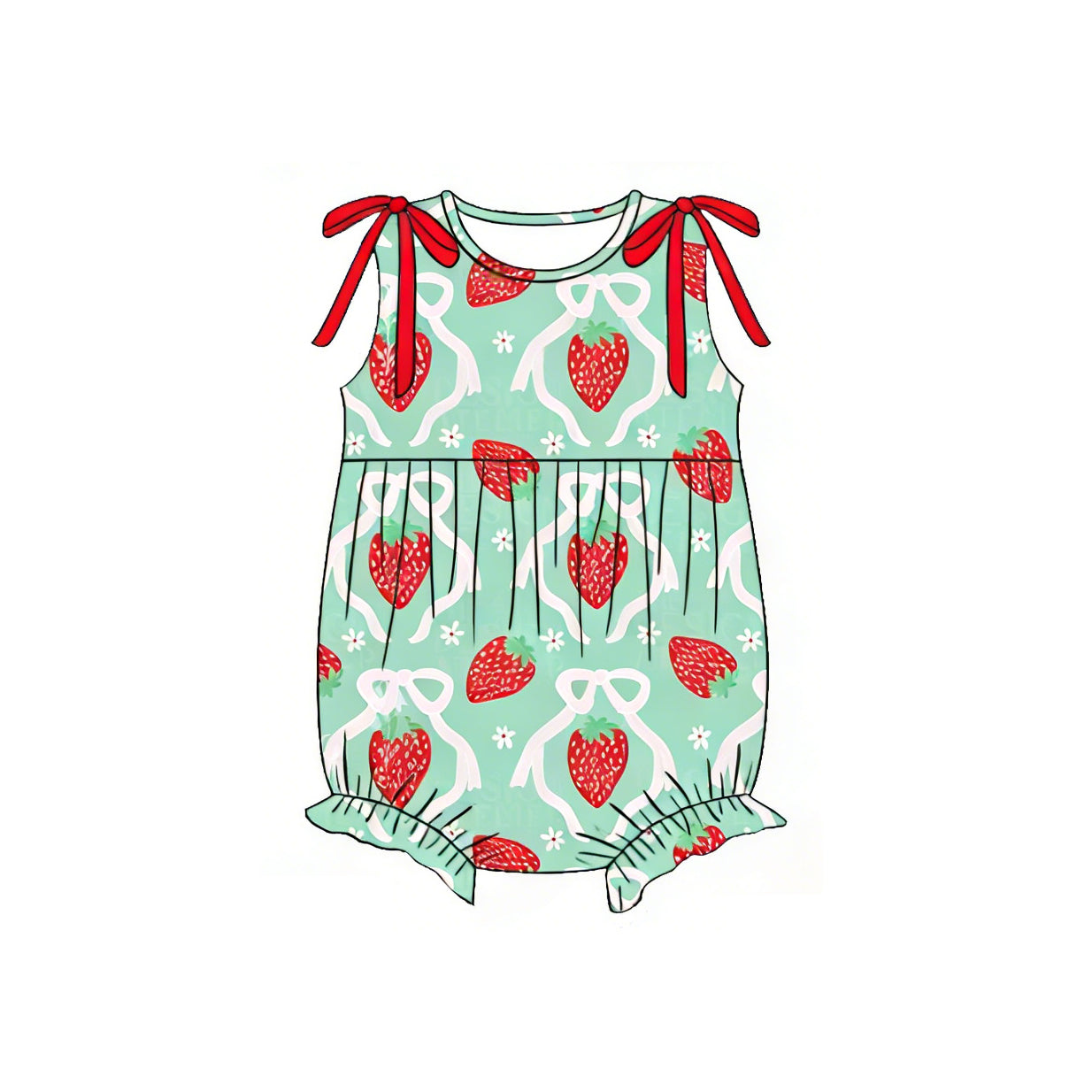 SR4138 Preorder Baby Girl Sleeveless Bows Watermelons Ruffle Rompers