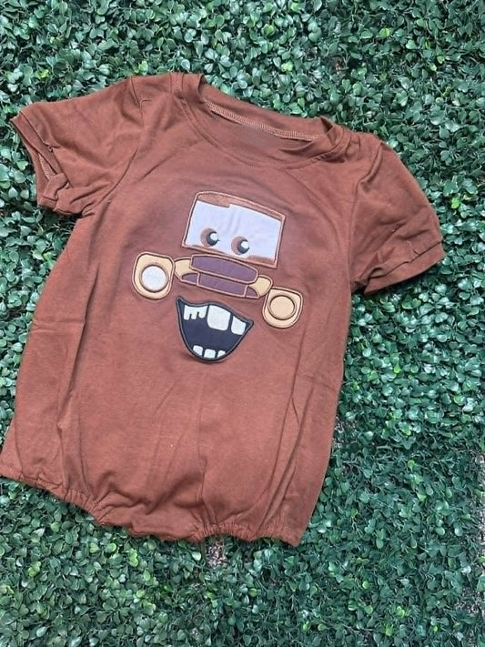 SR4166 Preorder Baby Boys Red Short Sleeve Cartoon Romper