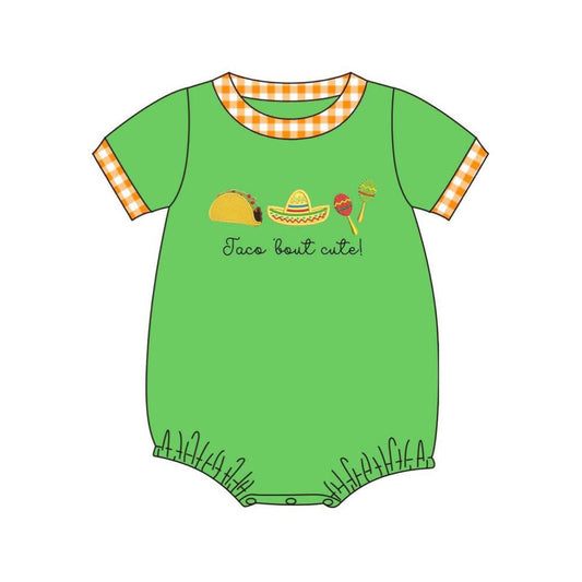 SR4167 Preorder Baby Boys Green Short Sleeve Jaco Bout Cute Candy Romper