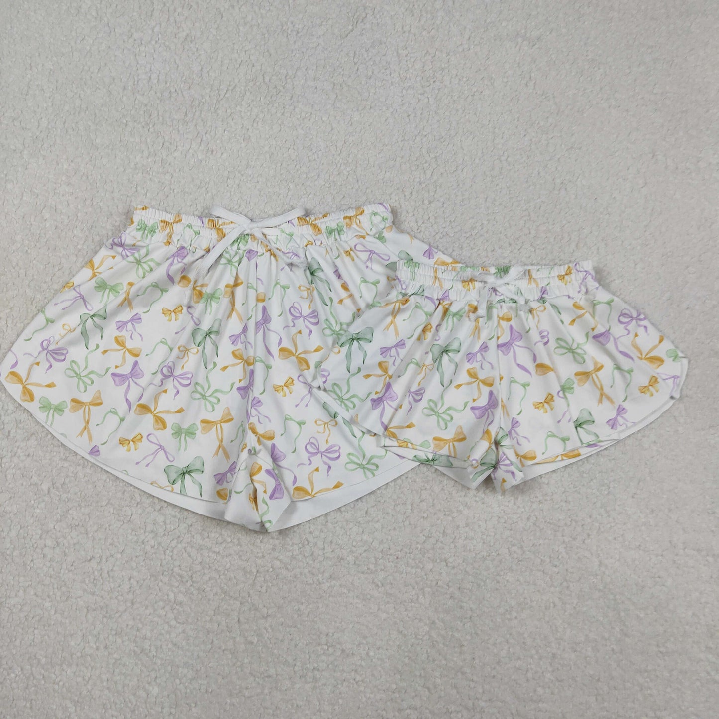 Sibling Baby girls clothes and adult clothes yoga mardi gras kids shorts and adult shorts
