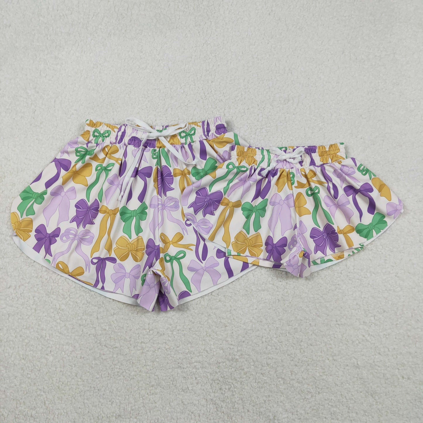 Sibling Baby girls clothes and adult clothes yoga mardi gras kids shorts and adult shorts