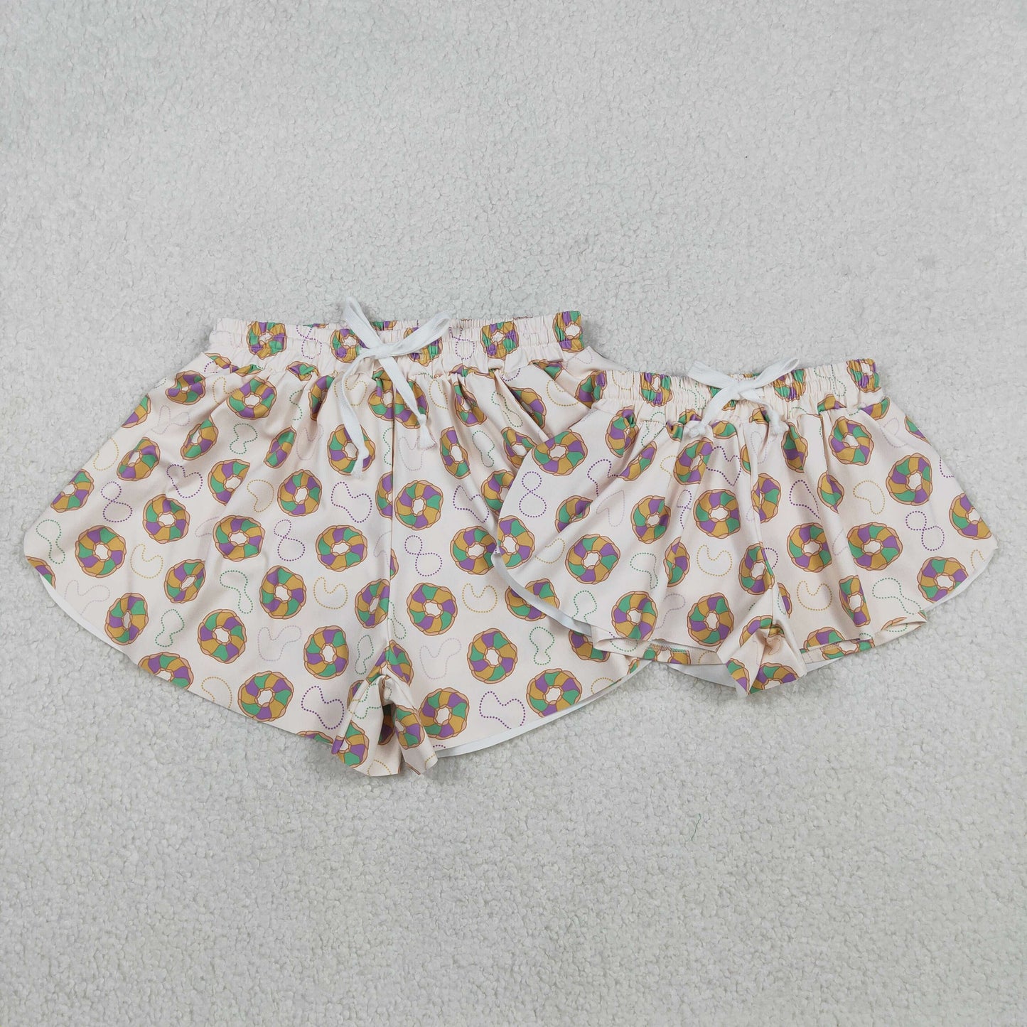 Sibling Baby girls clothes and adult clothes yoga mardi gras kids shorts and adult shorts
