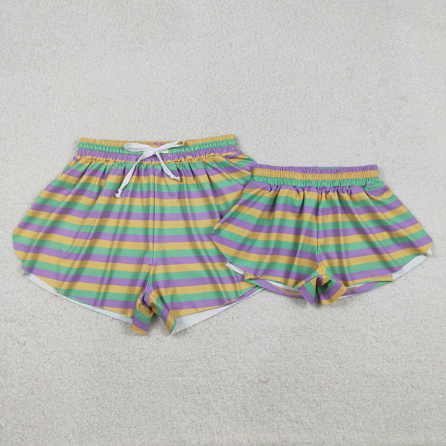 Sibling Baby girls clothes and adult clothes yoga mardi gras kids shorts and adult shorts