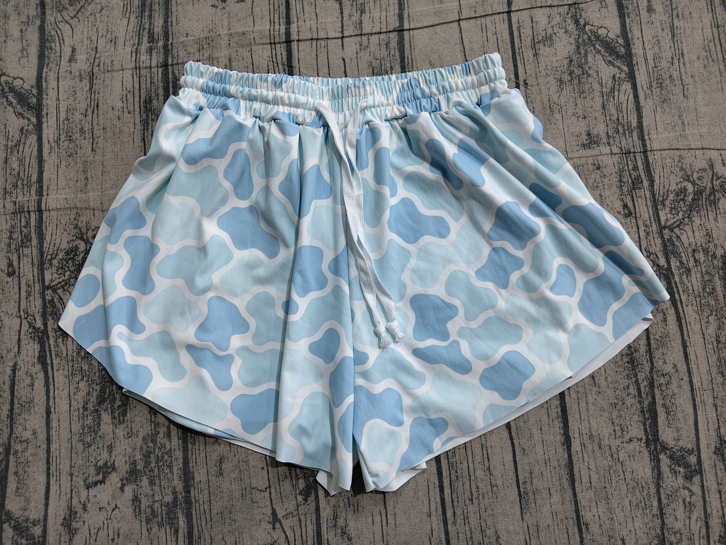 SS0769 Preorder Sample Adult Women Southern Light Blue Camo Yoga Shorts Bottoms