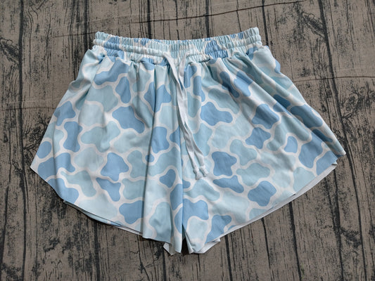 SS0769 Preorder Sample Adult Women Southern Light Blue Camo Yoga Shorts Bottoms