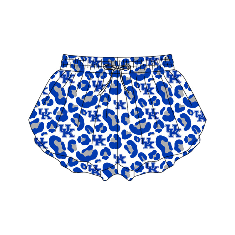 Pre-order no moq SS0802 adult woman clothes summer yoga team camouflage blue shorts-26.1.13